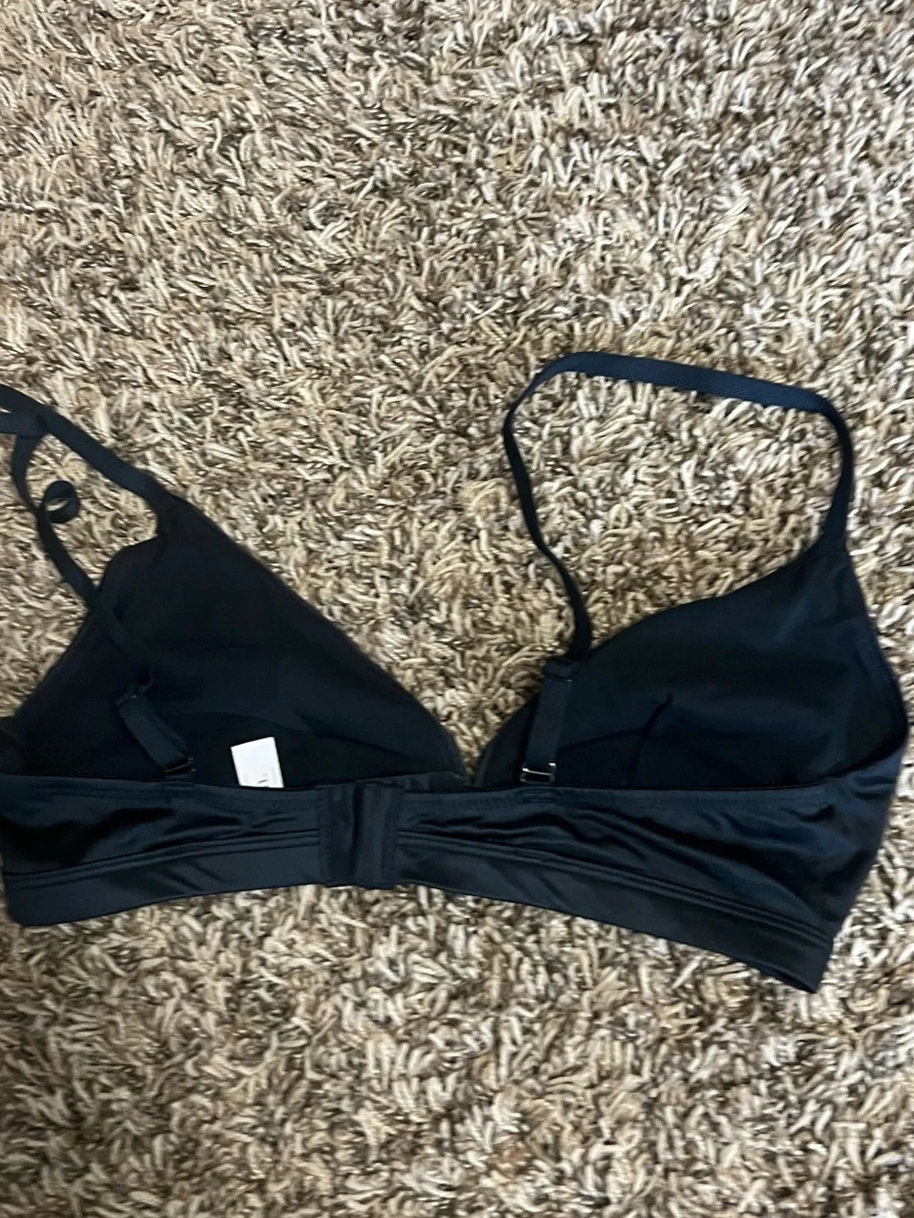 Auden Black Satin Triangle Bralette